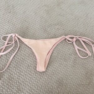 Frankie's Bikinis Light Pink Ribbed Bikini Bottom